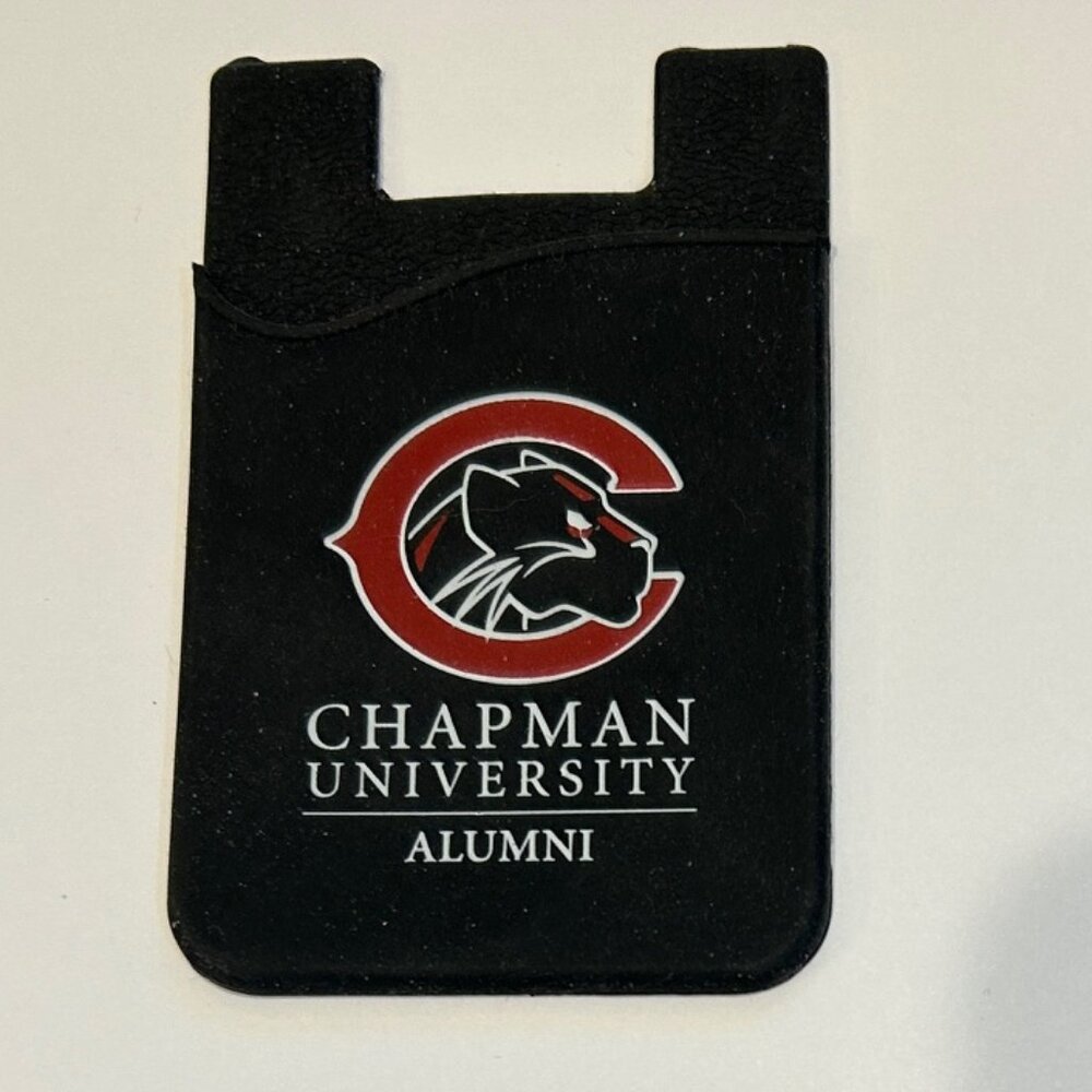 Chapman University Alumni Phone Case ID Cardholder Pocket Black Rubber NEW